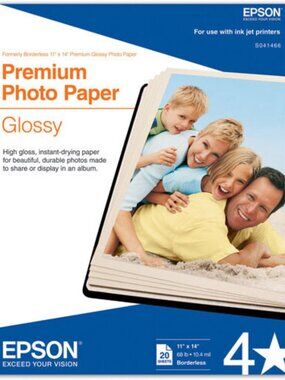 Epson Premium Photo Paper GLOSSY (11x14 Inches, 20 Sheets)